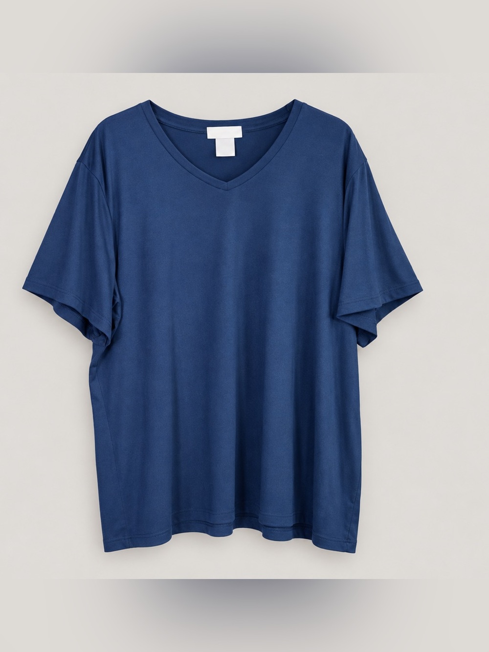 Susan Graver Men's V-Neck Tee in Navy Blue